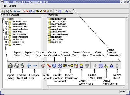 xoRET GUI main window